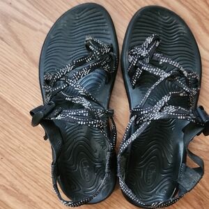 Chaco Women's Black and White Strappy Sandals